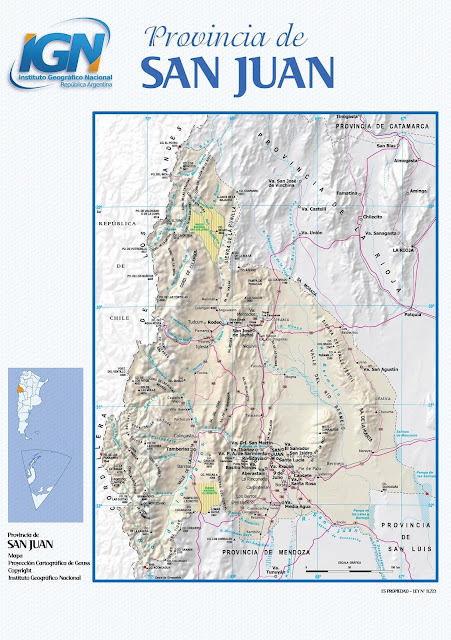 Mapa da província de San Juan - Argentina