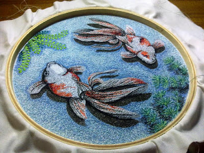 golldfish (2) embroidery art
