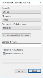 Formattazione USB Format USB