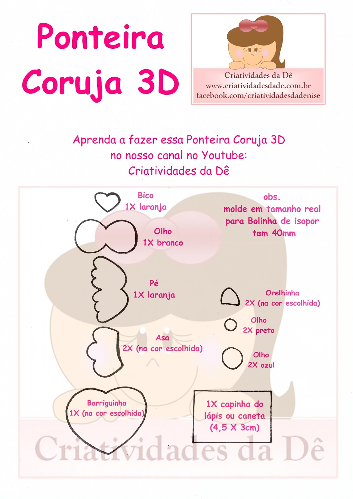 Criatividades Da De Ponteira E Caderno Corujinha Dias Dos Professores Video De Como Fazer E Molde Gratis