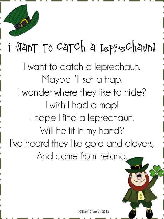 I Want to Catch a Leprechaun - Classroom Freebies