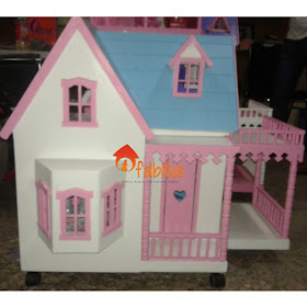 Rumah Boneka Barbie Villa Garasi Putih Biru