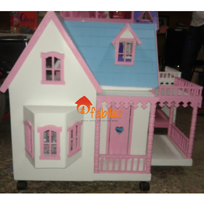 Rumah Boneka Barbie Villa Garasi Putih Biru