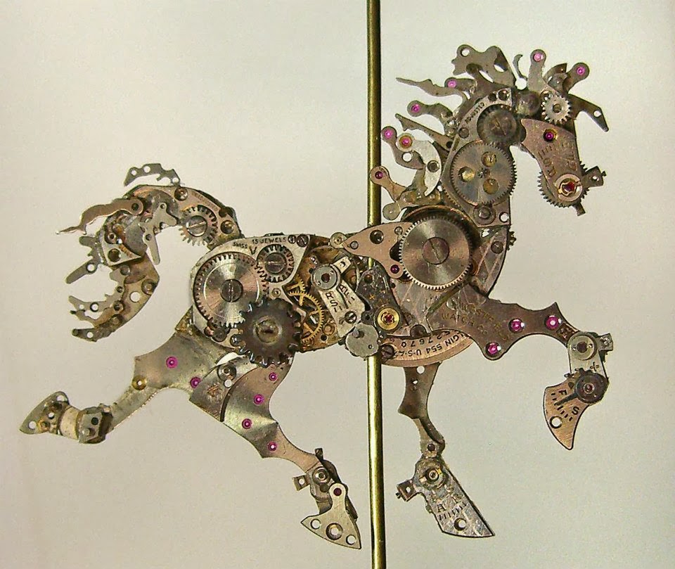 06-Horse-Recycled-Watch-Sculptures-Steampunk-Susan-Beatrice-All-Natural-Arts-www-designstack-co