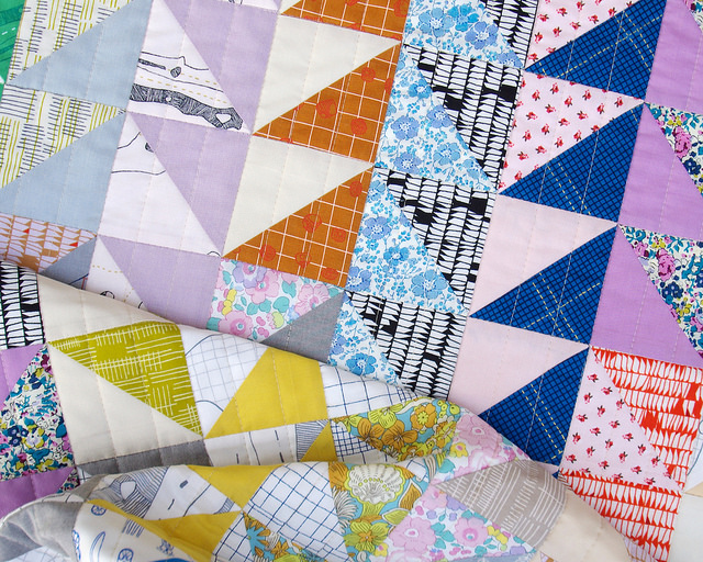Carkai Half Square Triangle Quilt | Red Pepper Quilts 2015