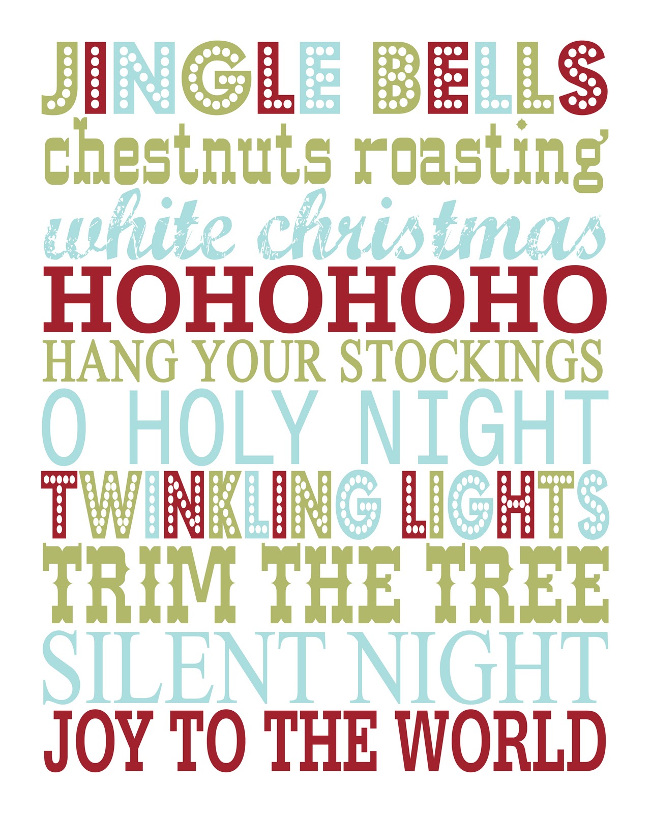 Pretty Penny: Words for Wednesday: Christmas Printables