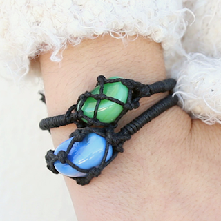DIY netted stone friendship bracelets