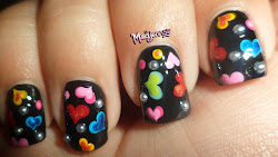 hearts easy colorful nails nail heart corazones coloridos diseno tutorial