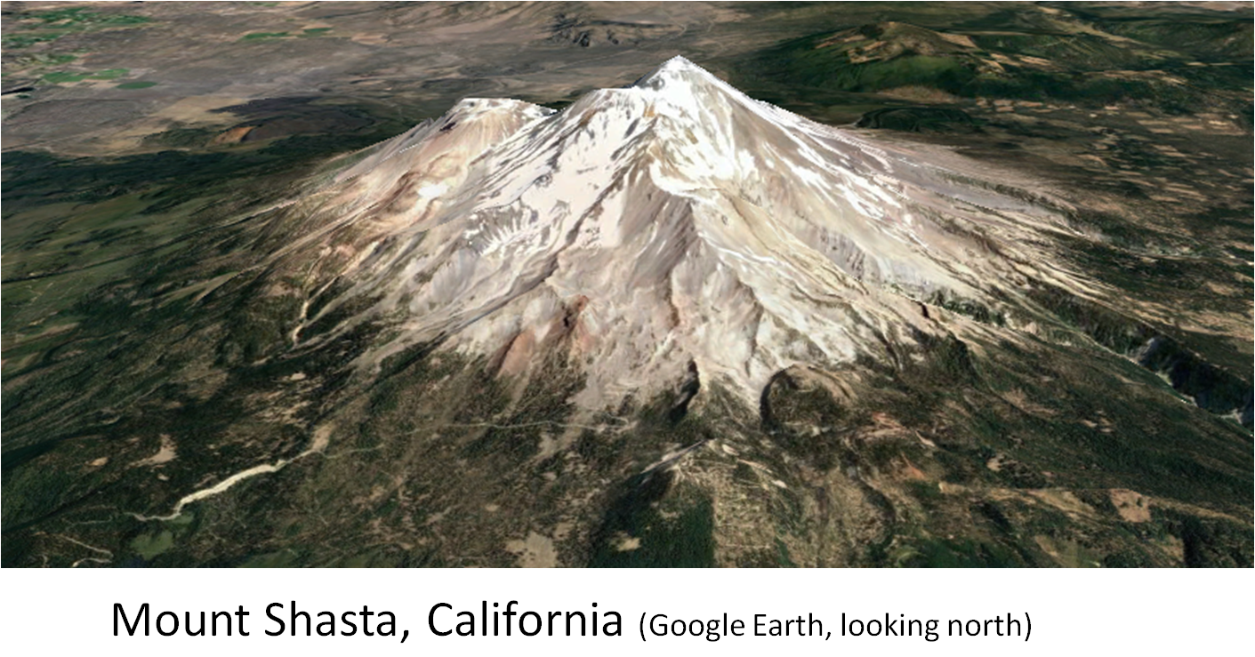 Geo Gold Emmons The Cascade Volcanoes as seen in Satellite Images