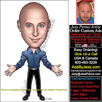 Real Estate Agent Caricature Business Card Ad