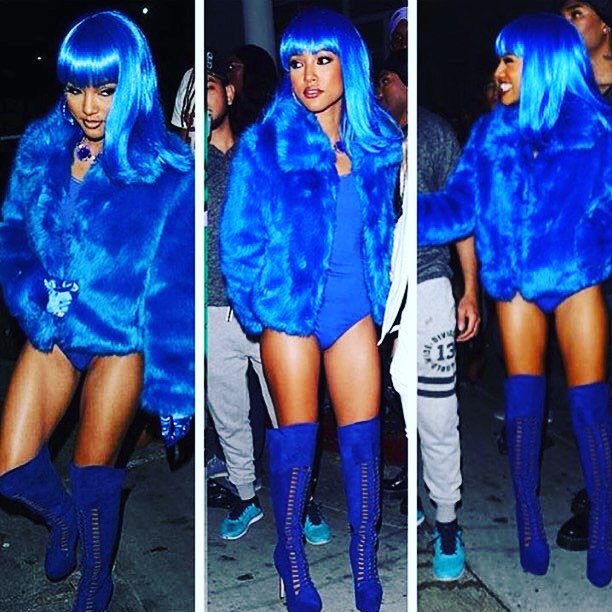 Karrueche flashes bare butt as she channels Lil Kim for Halloween (Photos) ...