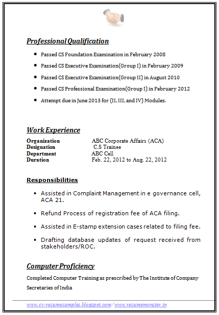 Over 10000 CV and Resume Samples with Free Download: Resume Format Example
