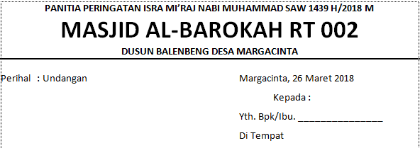 Contoh Surat Undangan Rajaban - TUKANG NGETIK