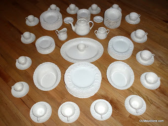 89 Piece Wedgwood Queen's Ware Embossed China Set