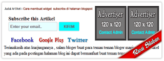 Cara Membuat Subscribe With space Advertise