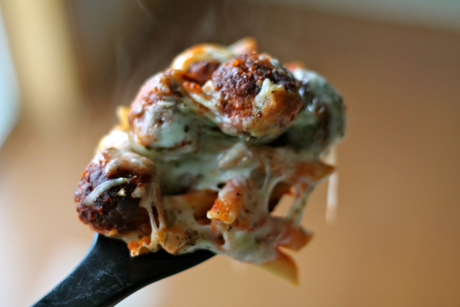 Mrs. Schwartz's Kitchen Meatball and Pepperoni Pasta Bake