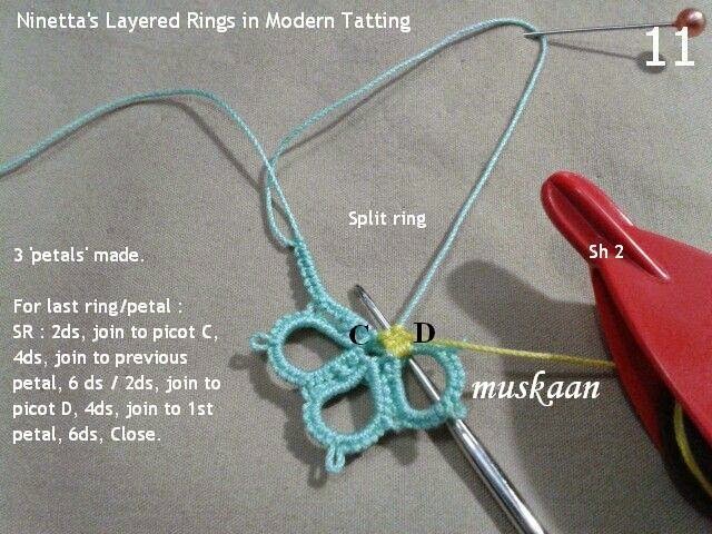 muskaan's T*I*P*S: Tatting Tutorial : Layered Rings Part 1
