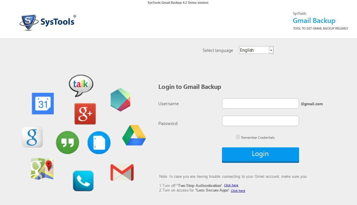 Gmail backup using systools Gmail backup using systools