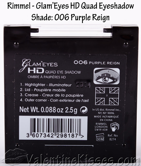 Valentine Kisses Rimmel Glam'Eyes HD Quad Eye Shadow in Green Park