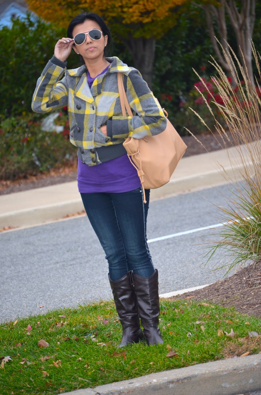 Yellow and Grey Plaid