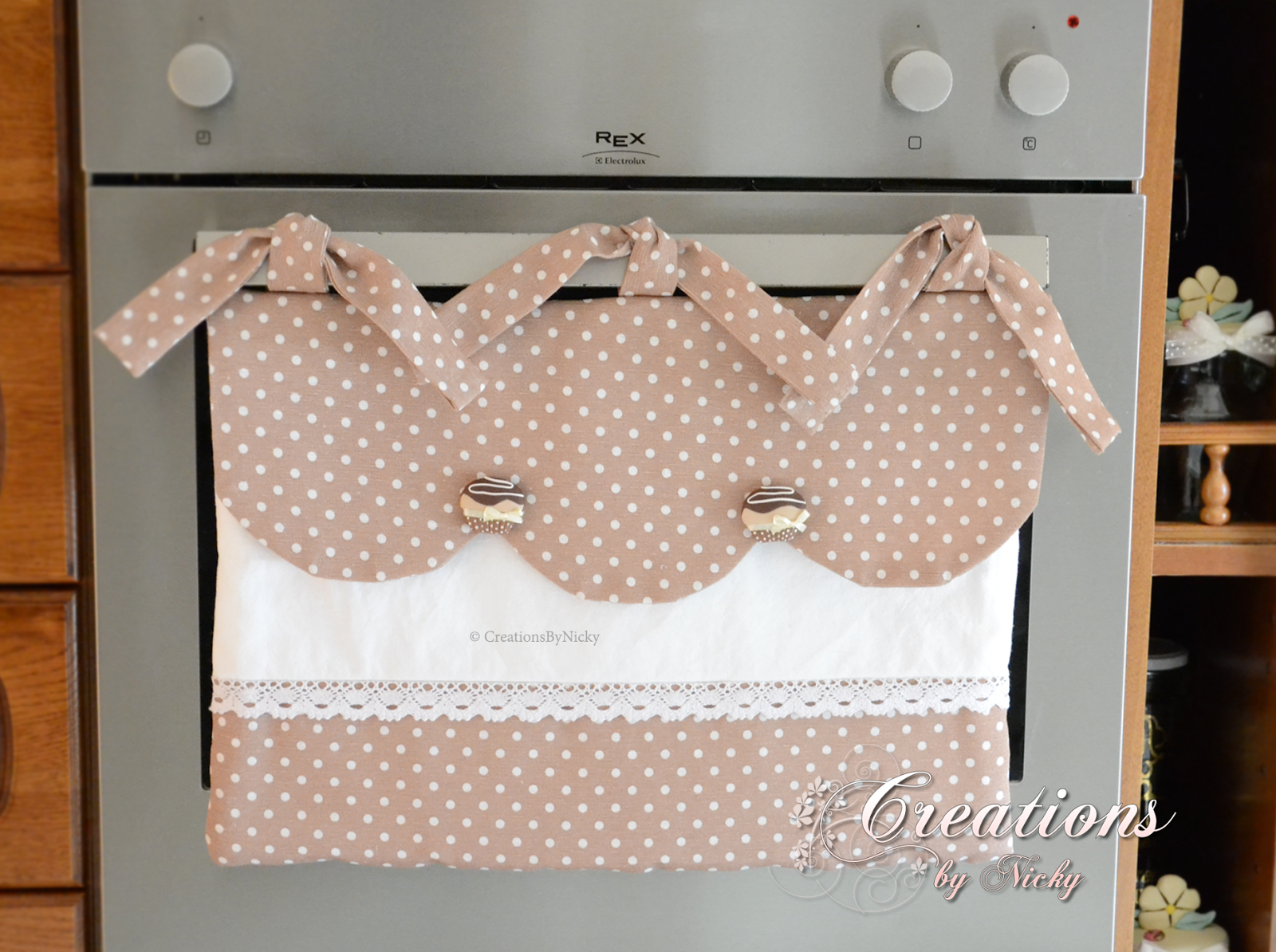 Copriforno Da Cucina Ricamato A Cuore Rosso - Morbido E Universale Per Forno Moderno - Foto 3