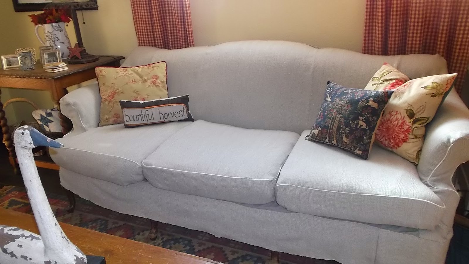 living a cottage life Camel Back Sofa Slipcover, Part 2
