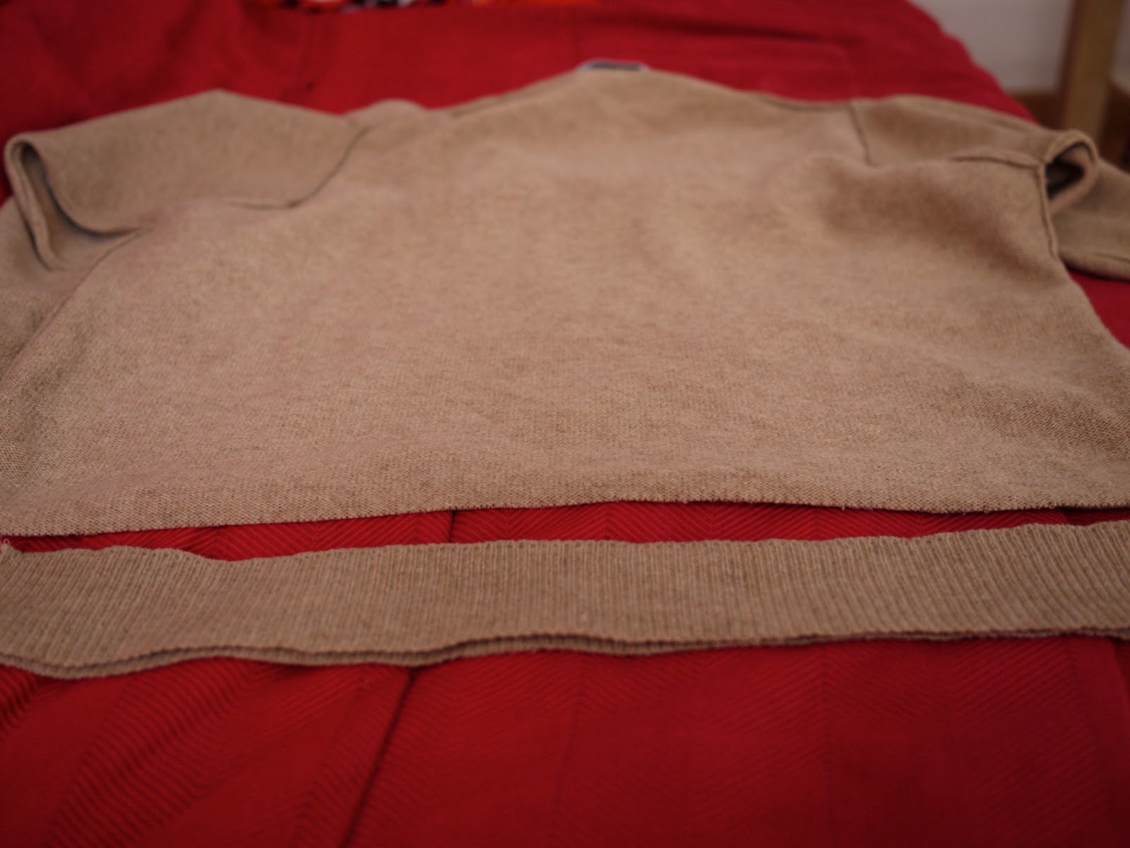 a cleaner closet: diy: leather-trim pocket sweater