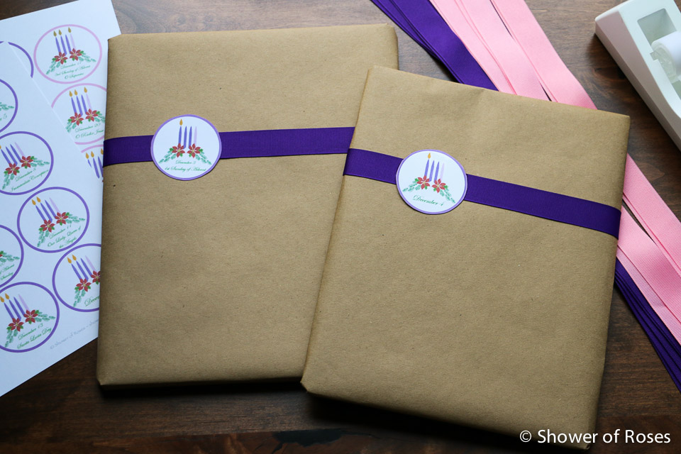 Shower of Roses Our 2018 Advent Book Basket and Printable Labels {Plus