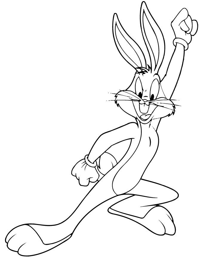 Coloring Pages Bugs Bunny Free Printable Blanc