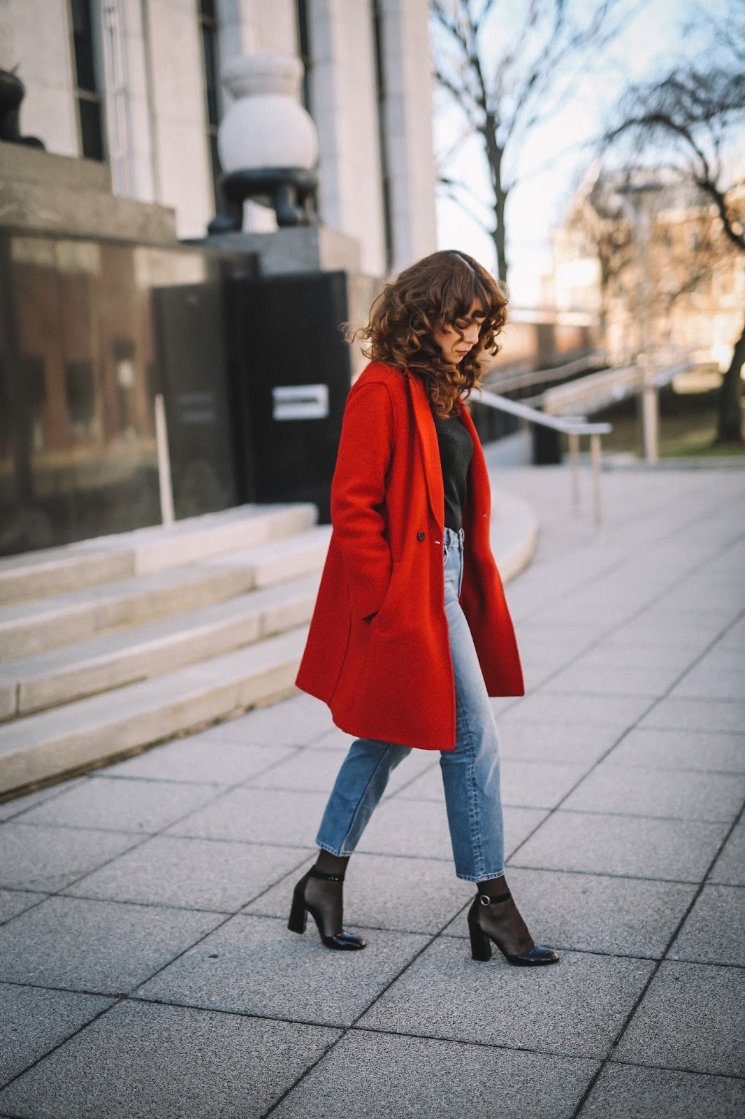 jcrew red coat