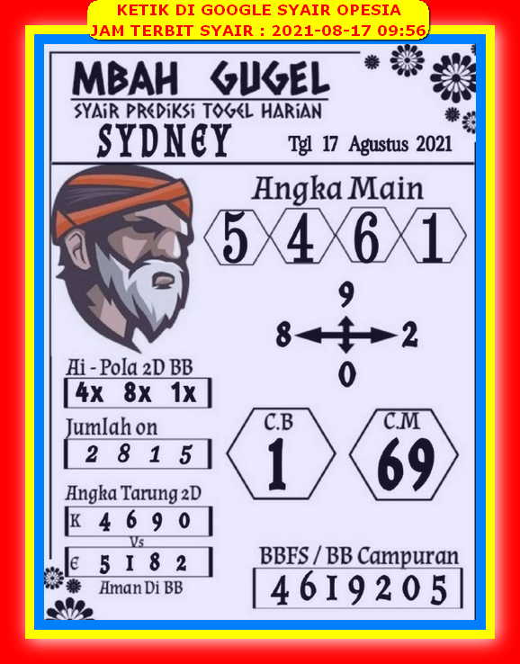 Syair Sydney Hari Ini 17 Agustus 2021 Opesia Official Syair Sydney Hari Ini 17 Agustus 2021 Opesia Official