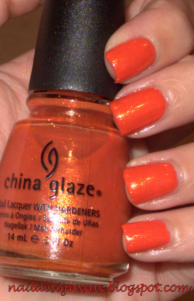 Nail Designs Day 2 of 31. Orange Nails