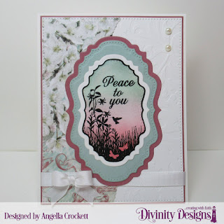 Divinity Designs Stamp Set: Vintage Bird Labels, Embossing Folder: Flourishes, Custom Dies:  Vintage Labels, Double Pierced Vintage Labels, Pierced Rectangles, Paper Collection: Romantic Roses 