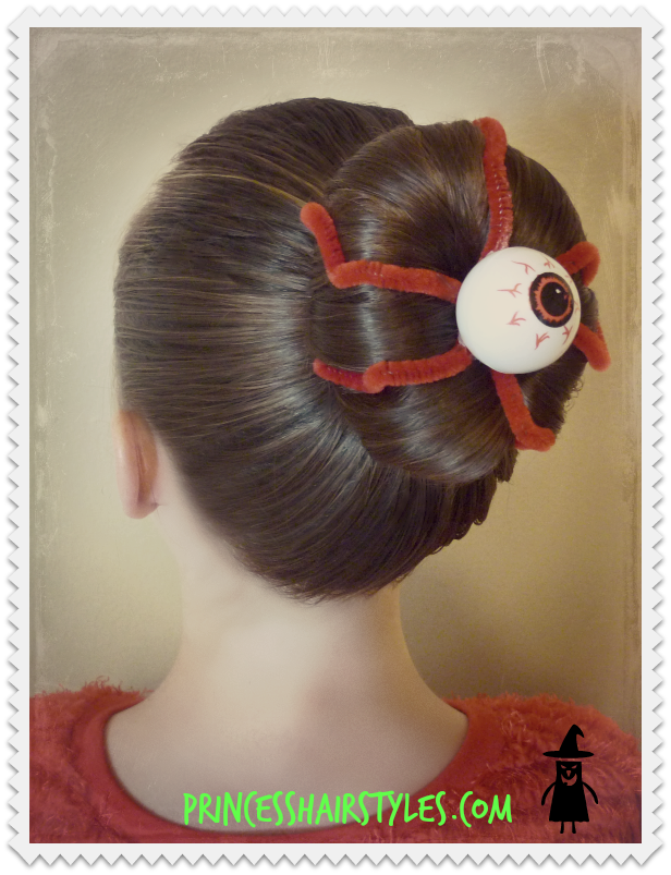 Eyeball Bun Hairstyle For Halloween Or Crazy Hair Day! Hairstyles For Girls Princess Hairstyles