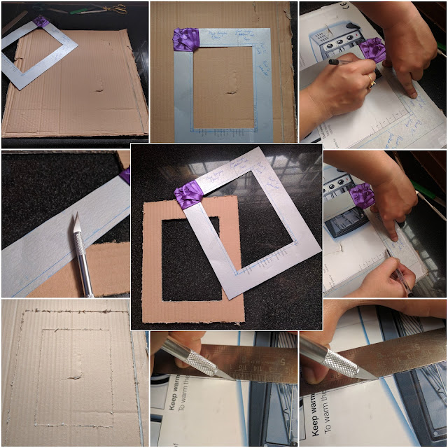 cardboard photo frame stencil and cutting