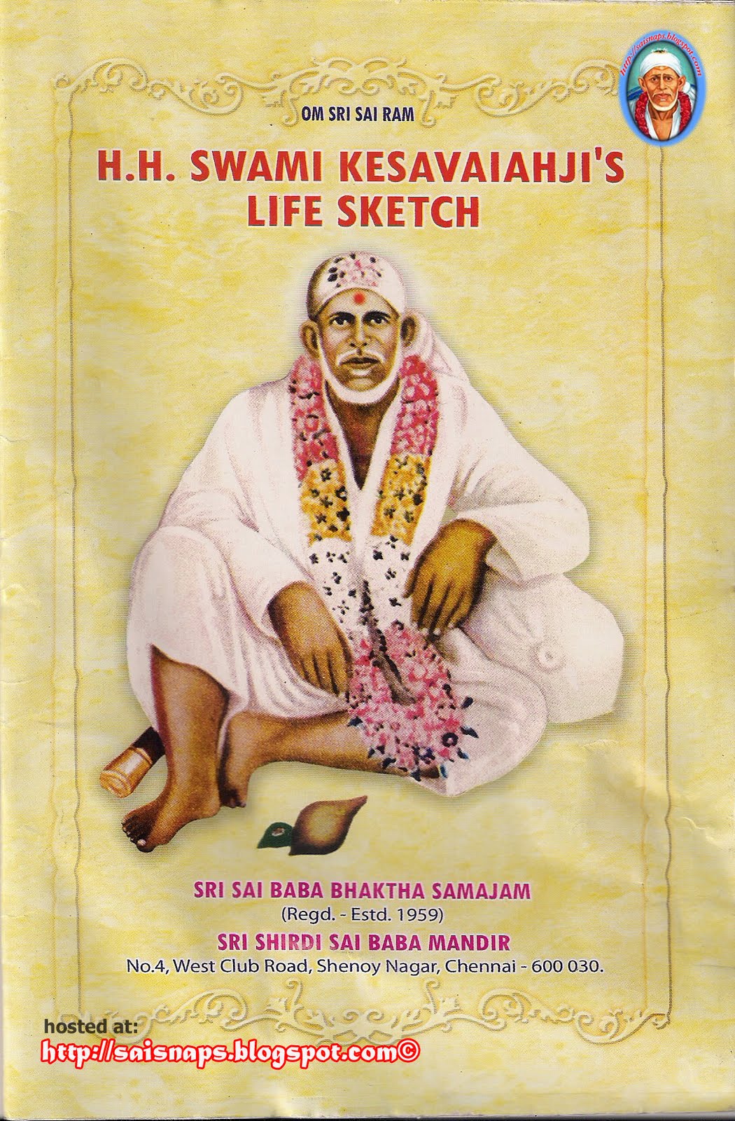 Sai Wallpaper Sri Shirdi Sai Baba Mandir, Shenoy Nagar, Chennai.