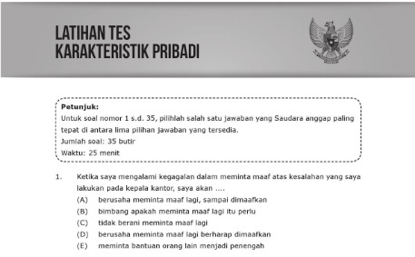 Contoh Soal Tes Karakteristik Pribadi Dan Pembahasannya Pdf