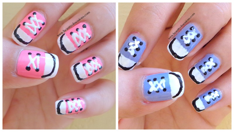 Converse Shoes Nail Art - Step By Step Tutorial