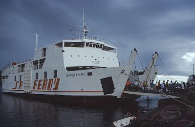 Public Ferry: Large ferries carrying passengers, goods and vehicles operate daily between Padangbai harbor Bali