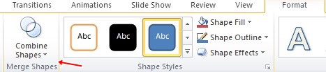 Combine Shape berhasil tampil di PowerPoint