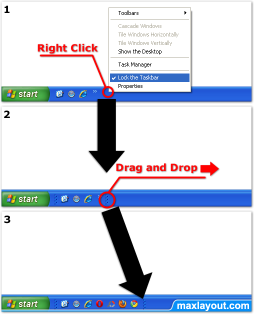 Window XP จัดการเมนู Quick Launch บนแถบ Toolbar