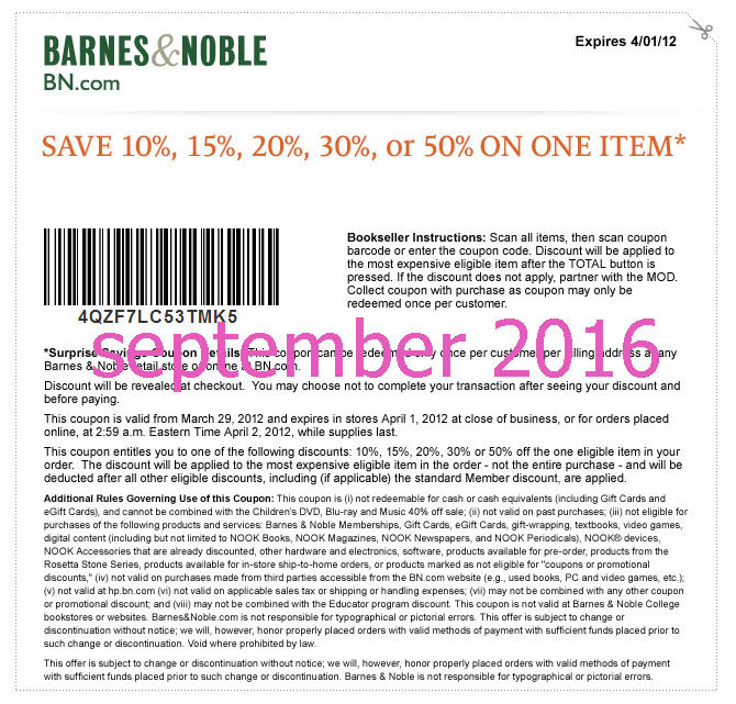 Printable Coupons Barnes and Noble Coupons