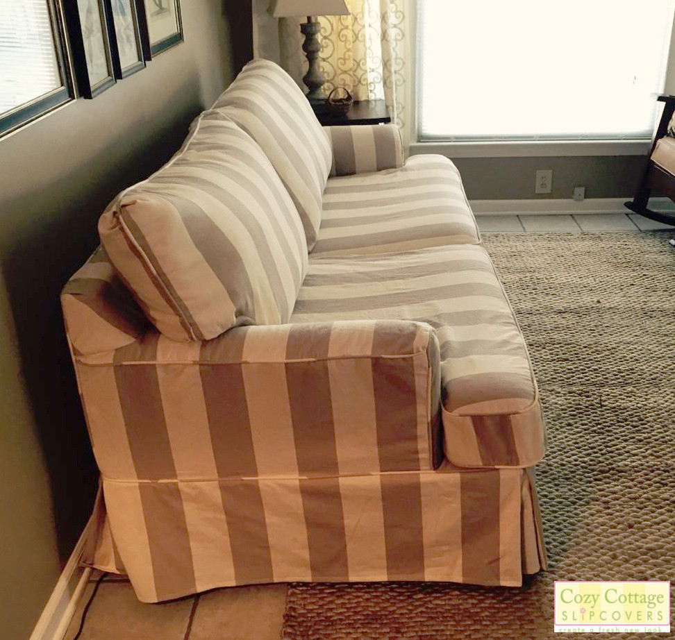 Cozy Cottage Slipcovers Pet Friendly Striped Slipcover