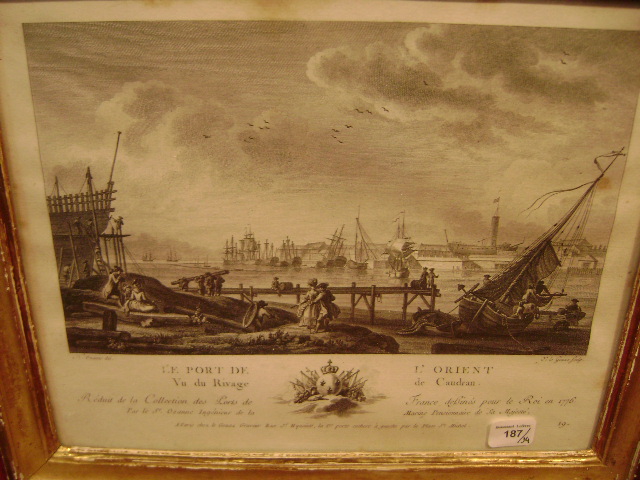 Gravure Ancienne Bateau Marine Par OZANNE - Paysage Authentique Du XVIIIème