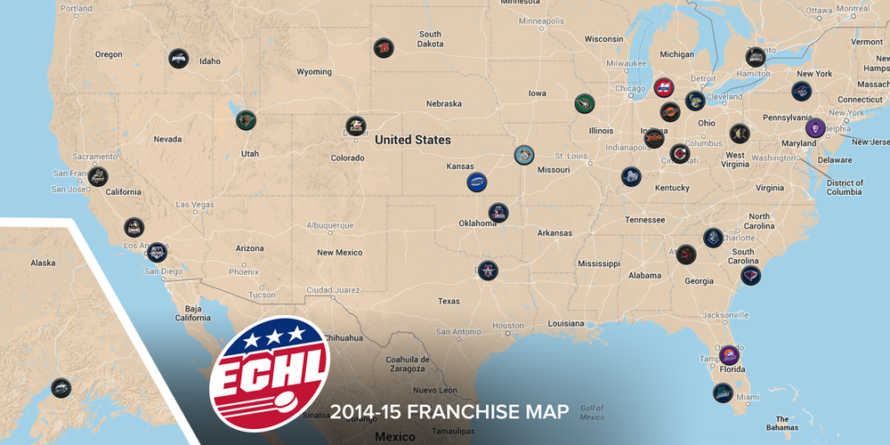Next Major League Expansion Team Minor League Hockey AHL and ECHL Maps