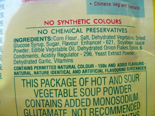Ingredients of vegetable soup