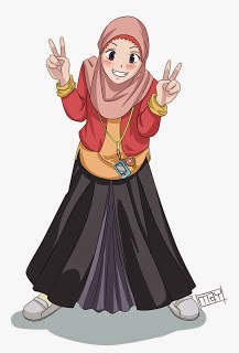 Wallpaper gambar kartun muslimah keren