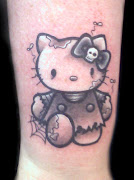 . nombre indica, se trata de los tatuajes en blanco y negro, . tattoo hello kitty zombie black and gray