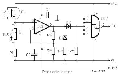 Photo Detector with TTL Output Circuit Diagram