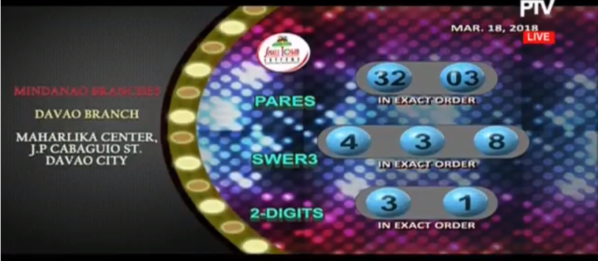 lotto result march 13 2018
